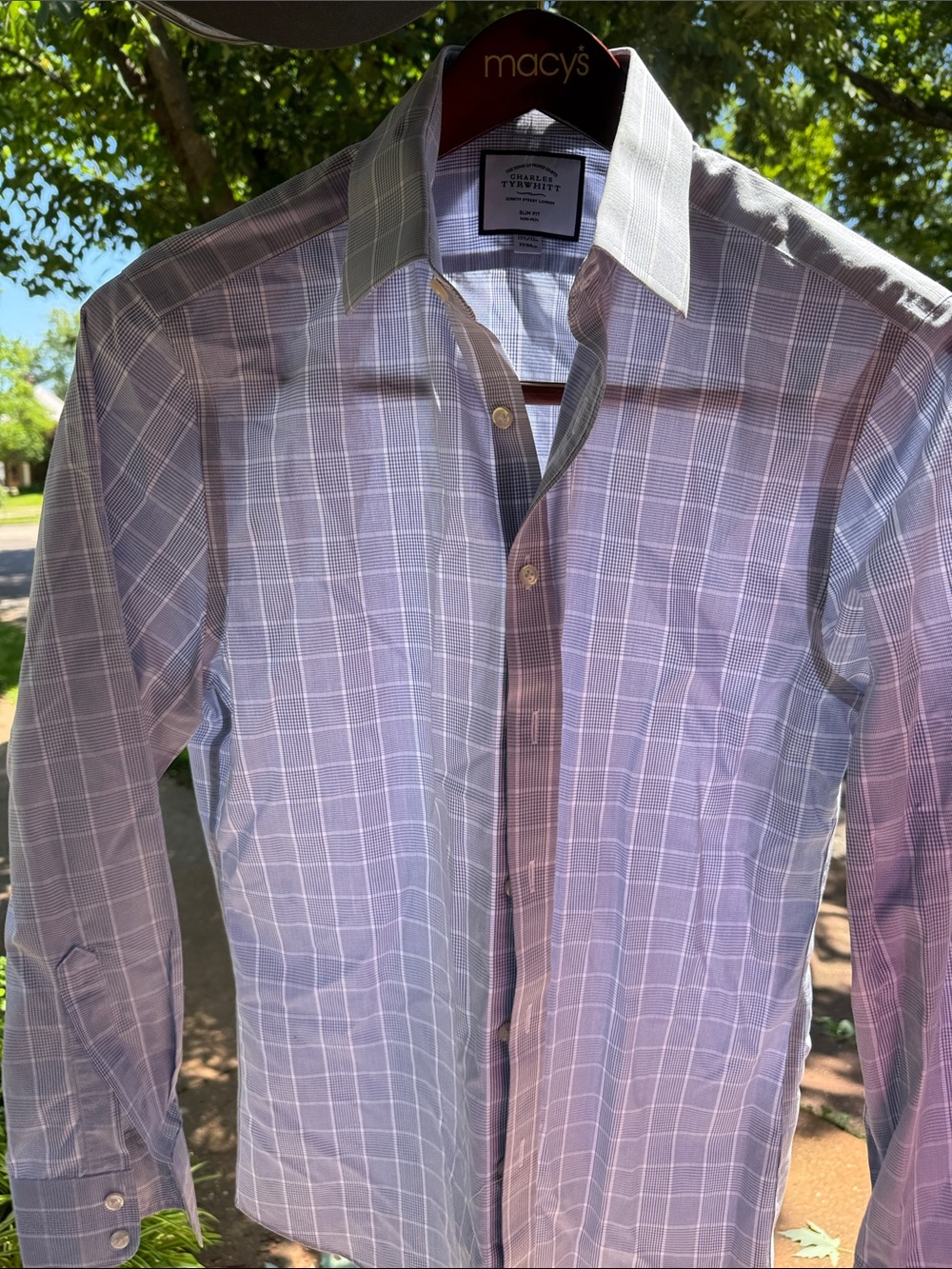Charles Tyrwhitt Light Purple Windowpane Dress Shirt
